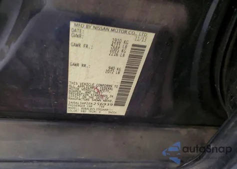 2014 Nissan Altima 2.5 S from USA, damaged, VIN 1N4AL3AP2EN256939